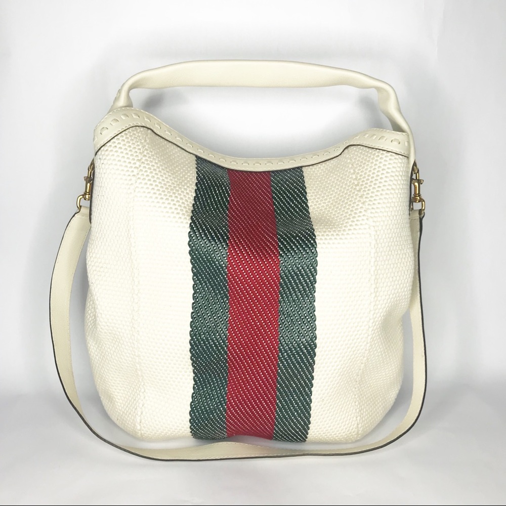 Gucci Green & Red Web Stripe Large Hobo bag
